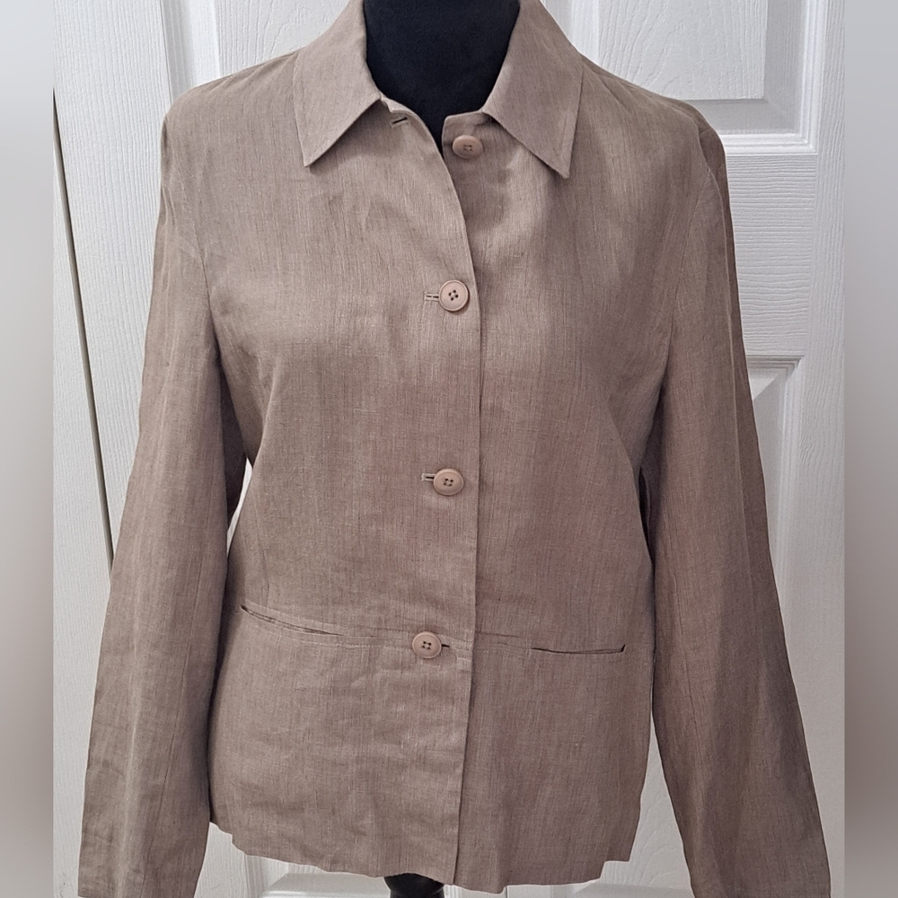 Caslon 100% Linen Blouse/ Light Jacket    Size M